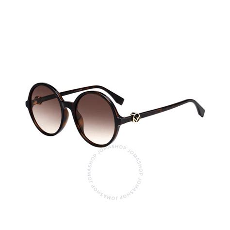 Fendi Brown Gradient Round Ladies Sunglasses FE